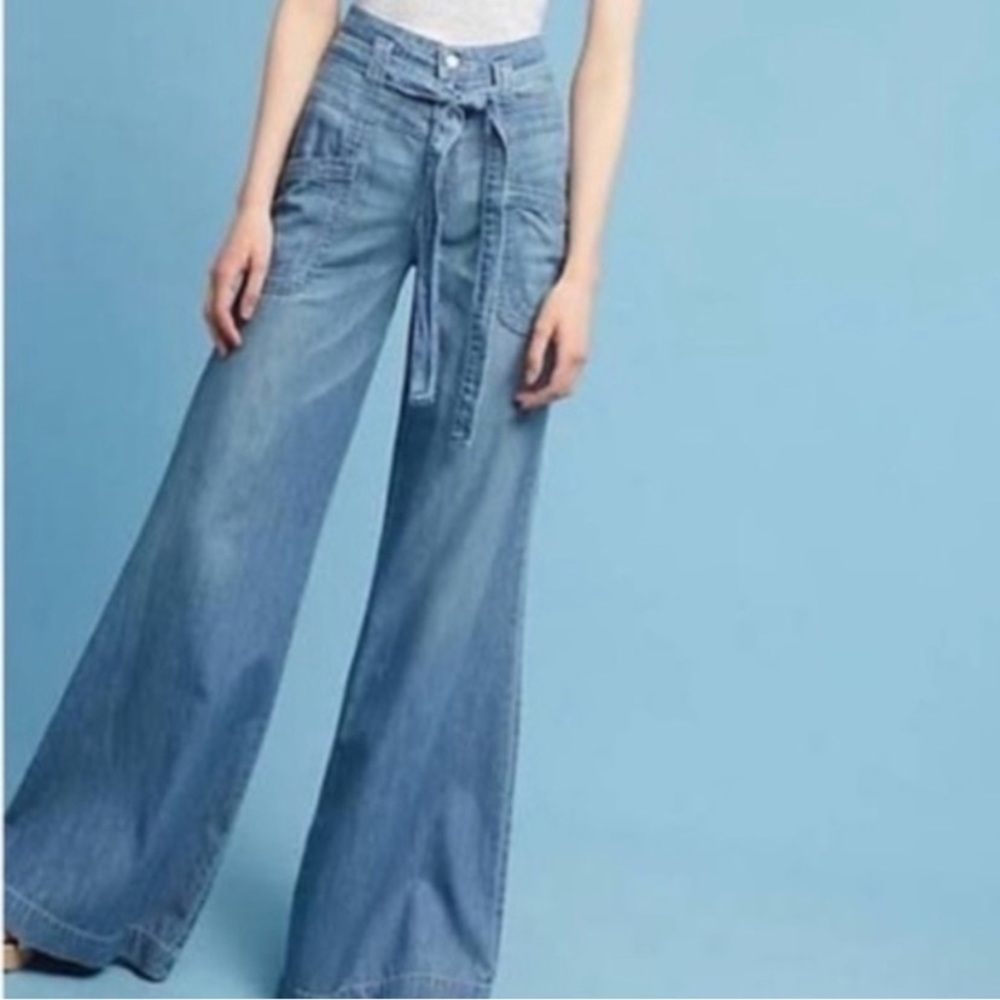 Anthropologie pilcro and the letterpress chambray wide leg pants